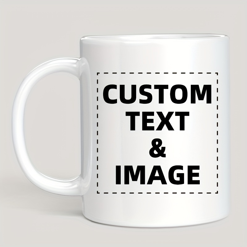 Coffee Tea Name - カスタム写真＆テキスト/ロゴ入りマグカップ - 11オンスコーヒーカップ、あなた自身の写真＆テキスト入り、男性女性向けカスタムギフト、高品質ウォーターカップ