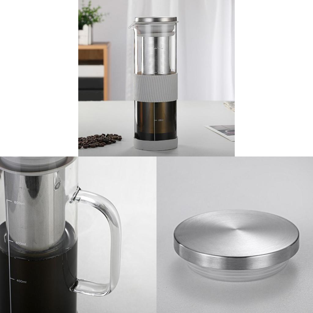 Cold Brew Jar - F19B ポータブル水出しコーヒーマシン 800 ミリリットル容量水出しコーヒーポット耐熱ガラスコーヒー製造カラフェ