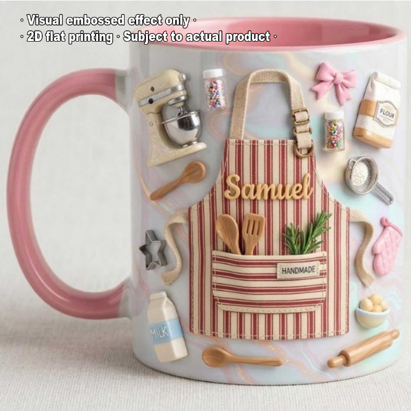 Coffee Tea Name - カスタムベーカーマグカップ 2Dプリント 名入れテキスト入り セラミックコーヒーカップ 紅茶 ココア