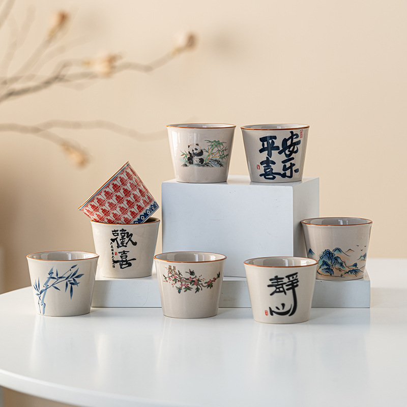 Coffee Tea For Plants - 植物灰セラミックマグカップ ティーカップ コーヒーカップ ホームキッチン用ドリンクウェア 手作り素朴スタイル陶器食器 磁器