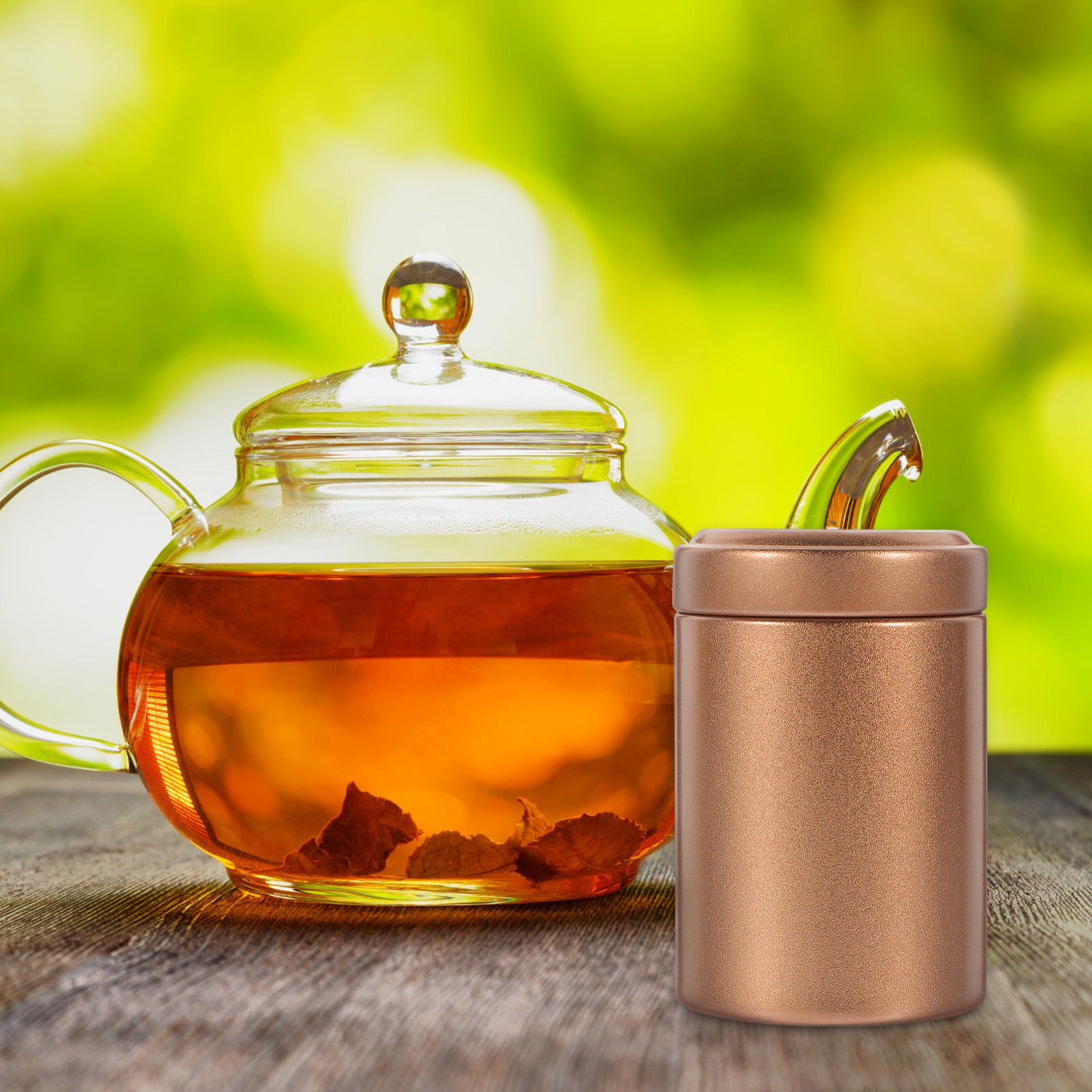 Coffee Tea Canister Set - 金属製の茶葉保存容器セット2個入り。小型で持ち運びやすく、密閉性の高い保存瓶。茶葉、コーヒー、スパイスなどの保存に最適。