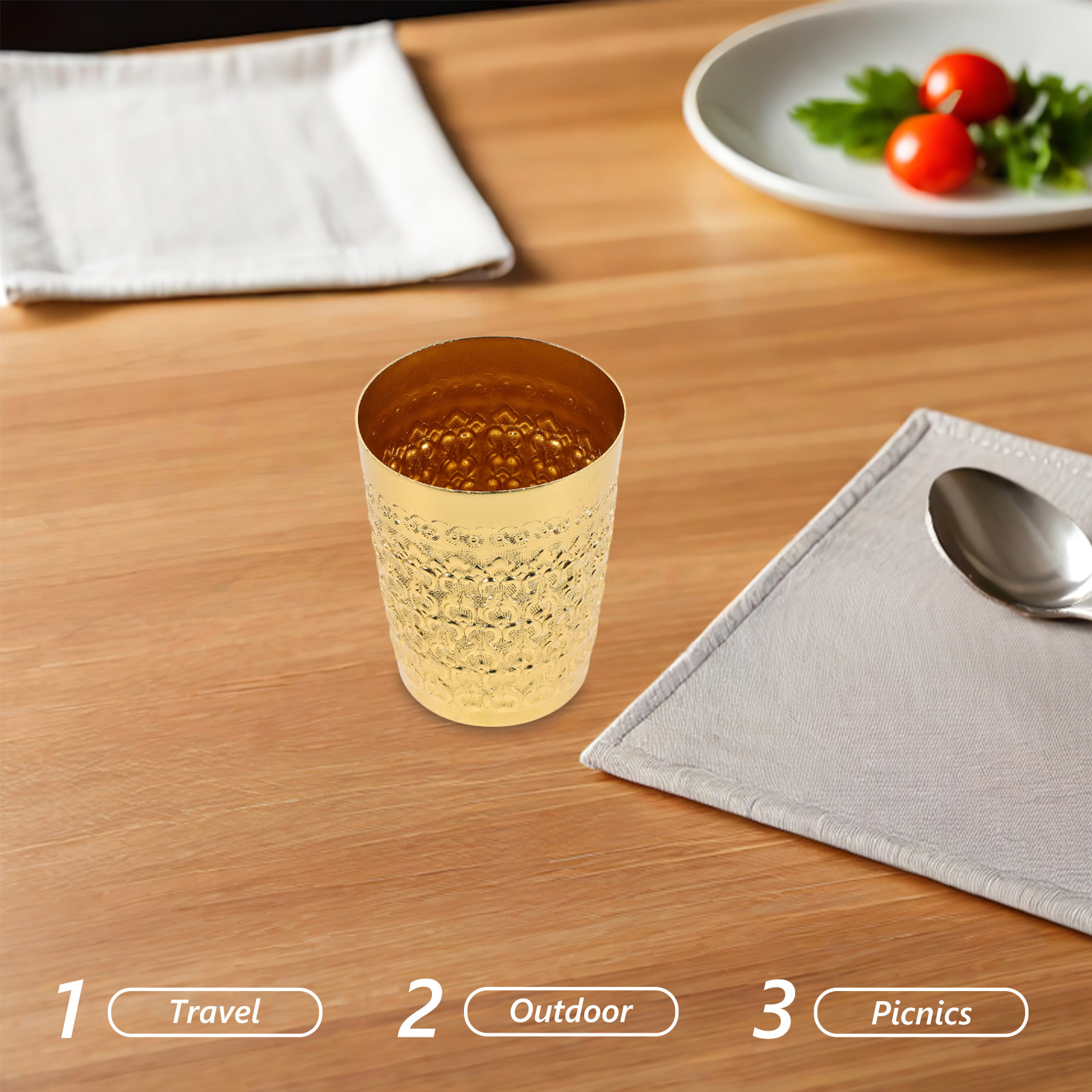 ヴィンテージタイ風ブリキ製マグカップ、素朴で軽量、保温保冷機 - Coffee Tea Thai のレビューと価格