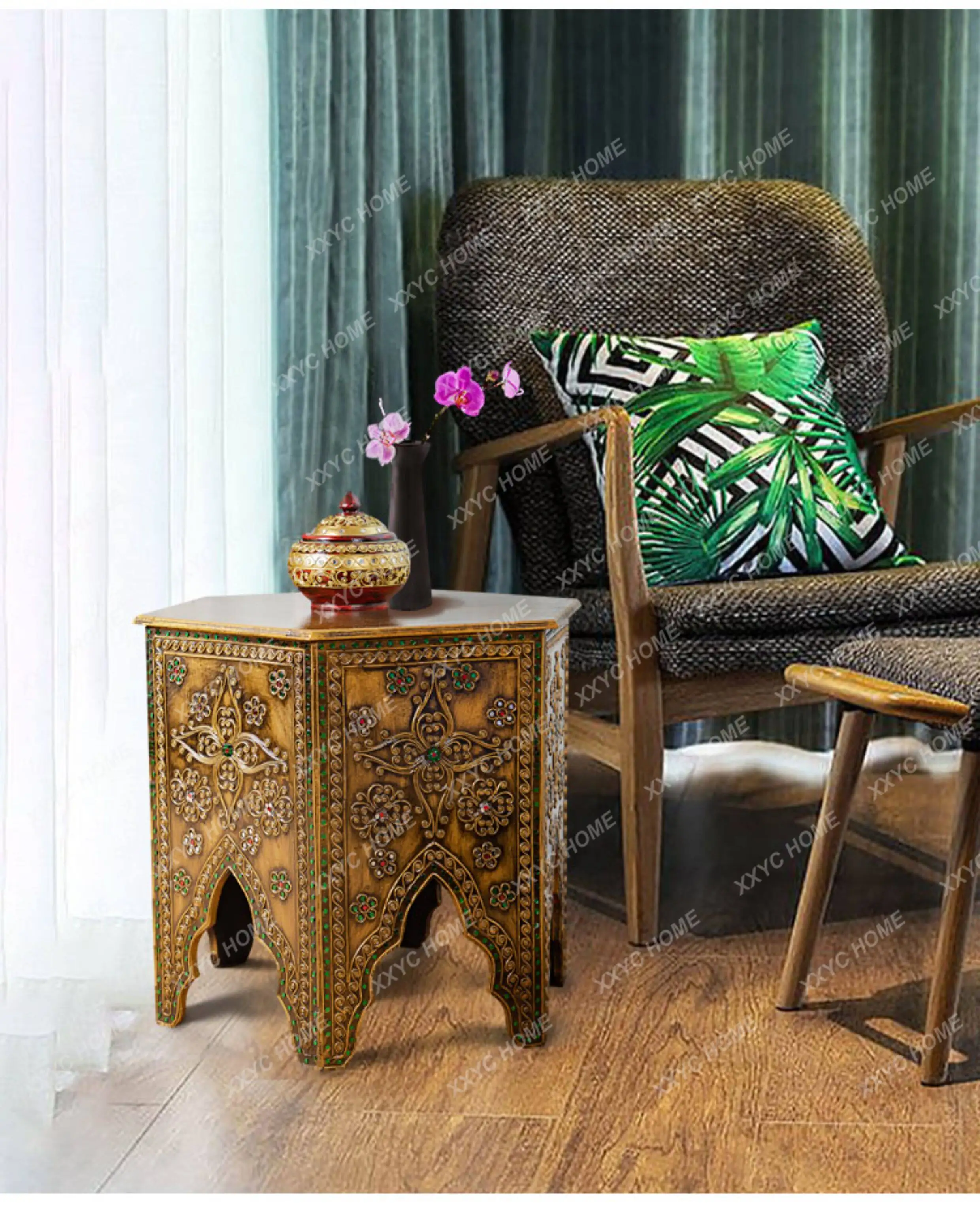 東南アジア風の家具、タイの小さなコーヒーテーブル、ヴィンテー - Coffee Tea Thai のレビューと価格