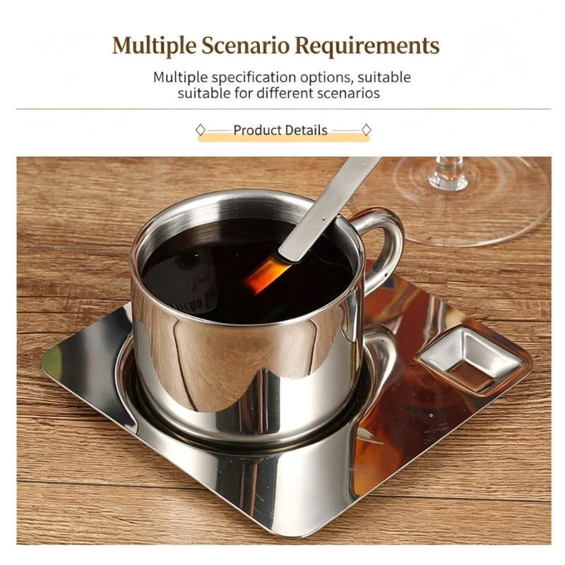 毎日の飲料ルーチン用の金属製コーヒーカップセット、家庭用テー - Coffee Tea Break のレビューと価格