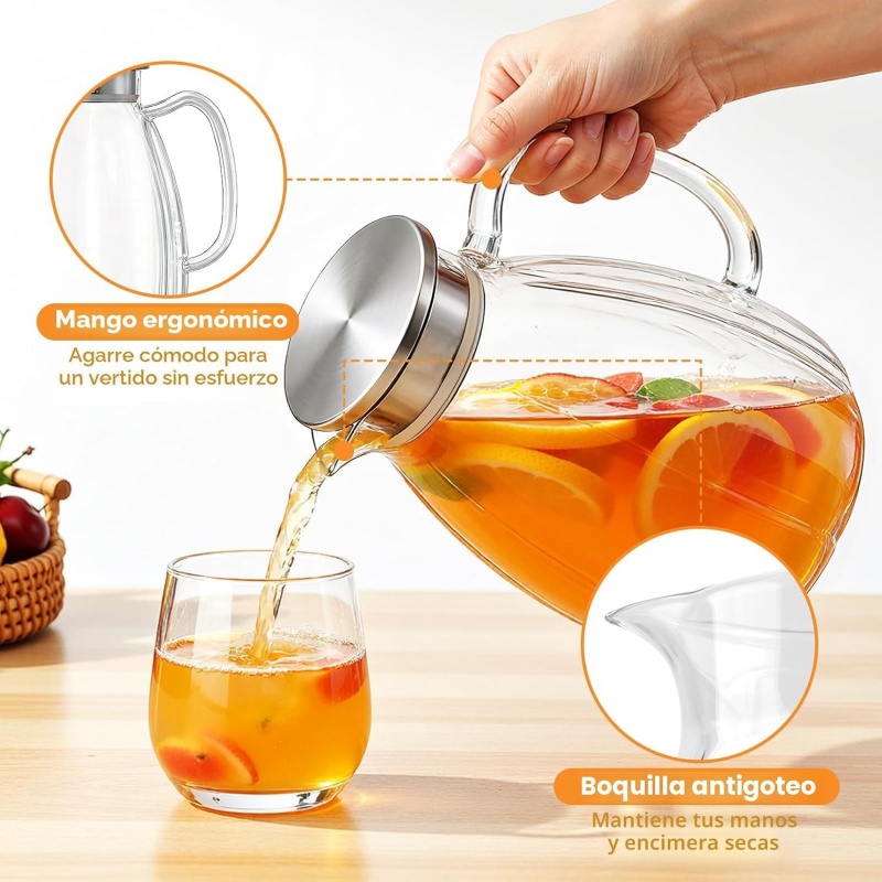 JUSTINLAU 2.2L/74oz 高硼珪酸ガラス製冷水 - Cold Brew Jar のレビューと価格
