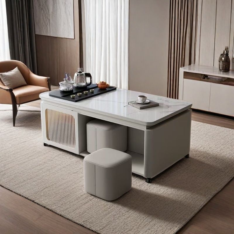 LH モダンスレート多機能無垢材ティーテーブル可動式コーヒー - Coffee Tea Break のレビューと価格