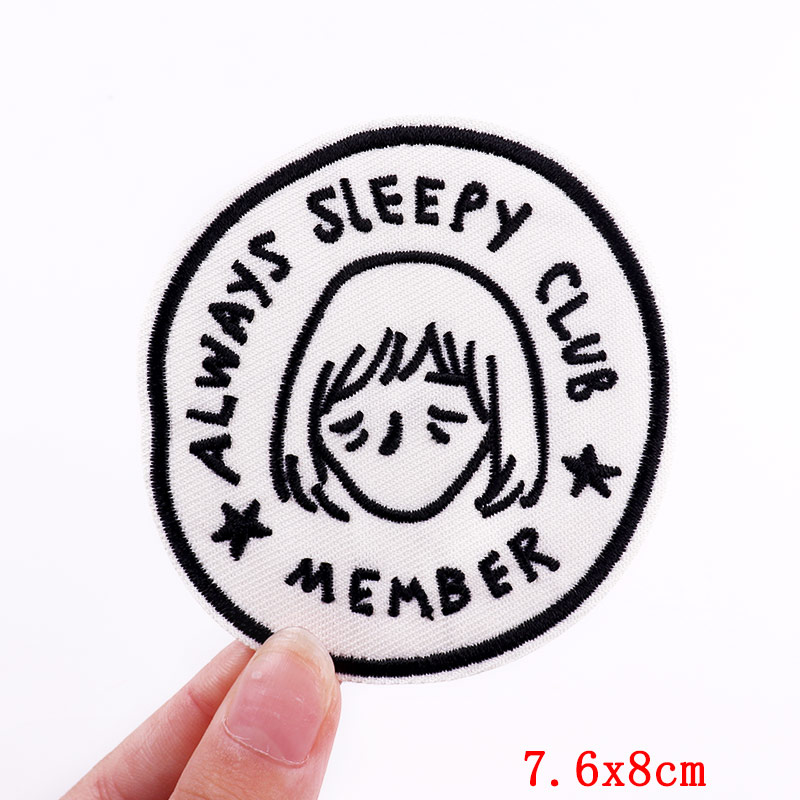 コーヒーカップパッチ服 DIY 漫画アップリケ常に眠い疲れた - Coffee Tea Name のレビューと価格