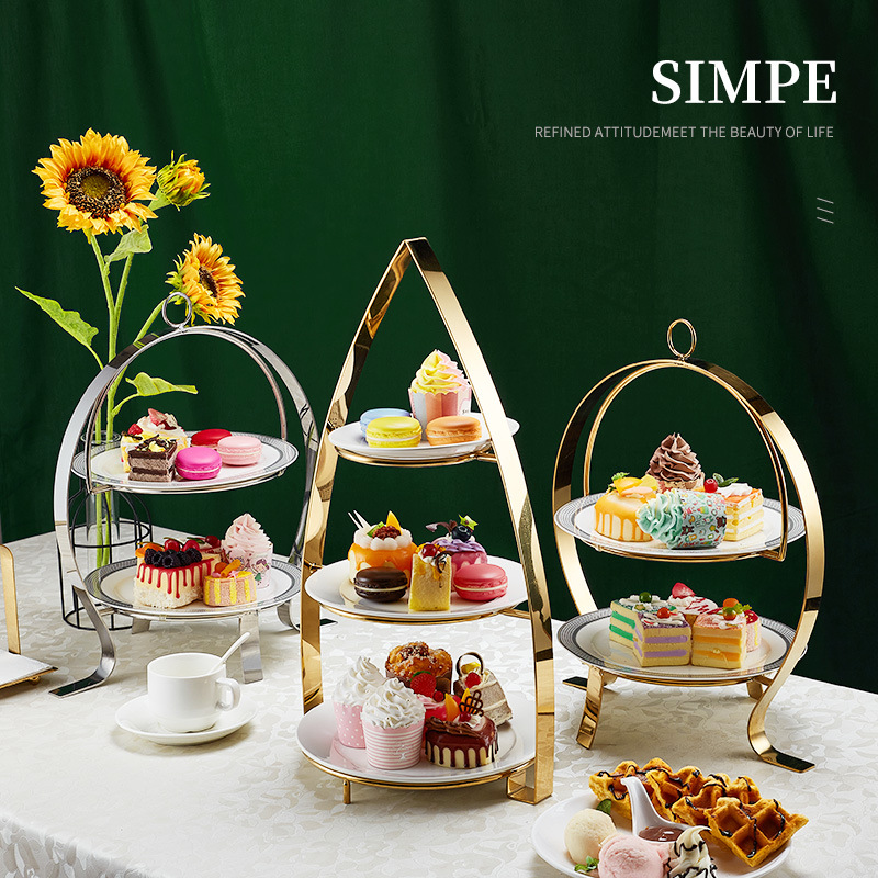 ヨーロッパ製ステンレス製アフタヌーンティー3段スナックラック - Coffee Tea Break のレビューと価格