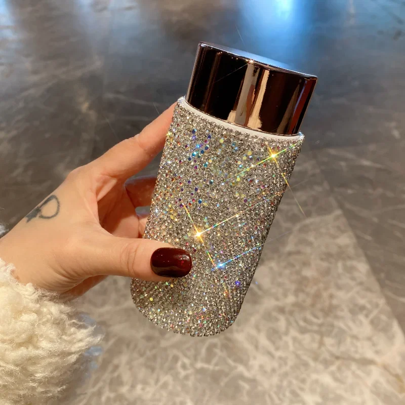 キラキラ輝くポータブルサーモカップ、茶こし付きラインストーン - Coffee Tea Infusion のレビューと価格