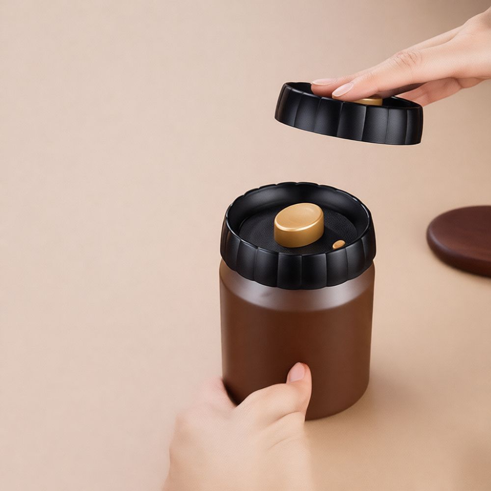 真空密閉式コーヒー豆保存容器、304ステンレス製食品保存容器 - Coffee Tea And Leaf のレビューと価格