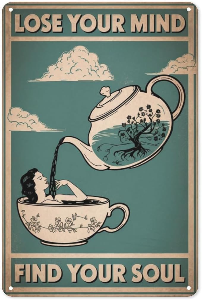 Tea Meditation Tin Sign IN Zen - Coffee Tea Nook のレビューと価格