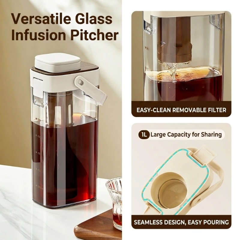 コールドブリューコーヒーピッチャー、漏れ防止密閉型アイスコー - Coffee Tea Infusion のレビューと価格