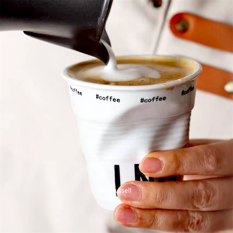 しわのあるセラミックコーヒーマグ,オリジナルの北欧スタイル, - Coffee Tea Name のレビューと価格