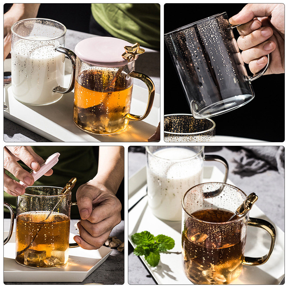 1個入り グラスカップセット スプーン付き 蓋付き 高品質  - Coffee Tea Break のレビューと価格