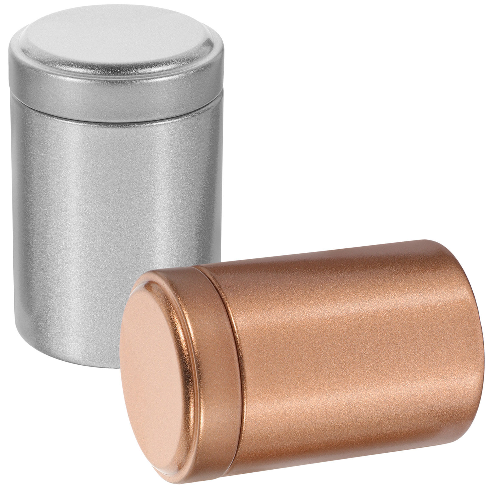 金属製の茶葉保存容器セット2個入り。小型で持ち運びやすく、密 - Coffee Tea Canister Set のレビューと価格