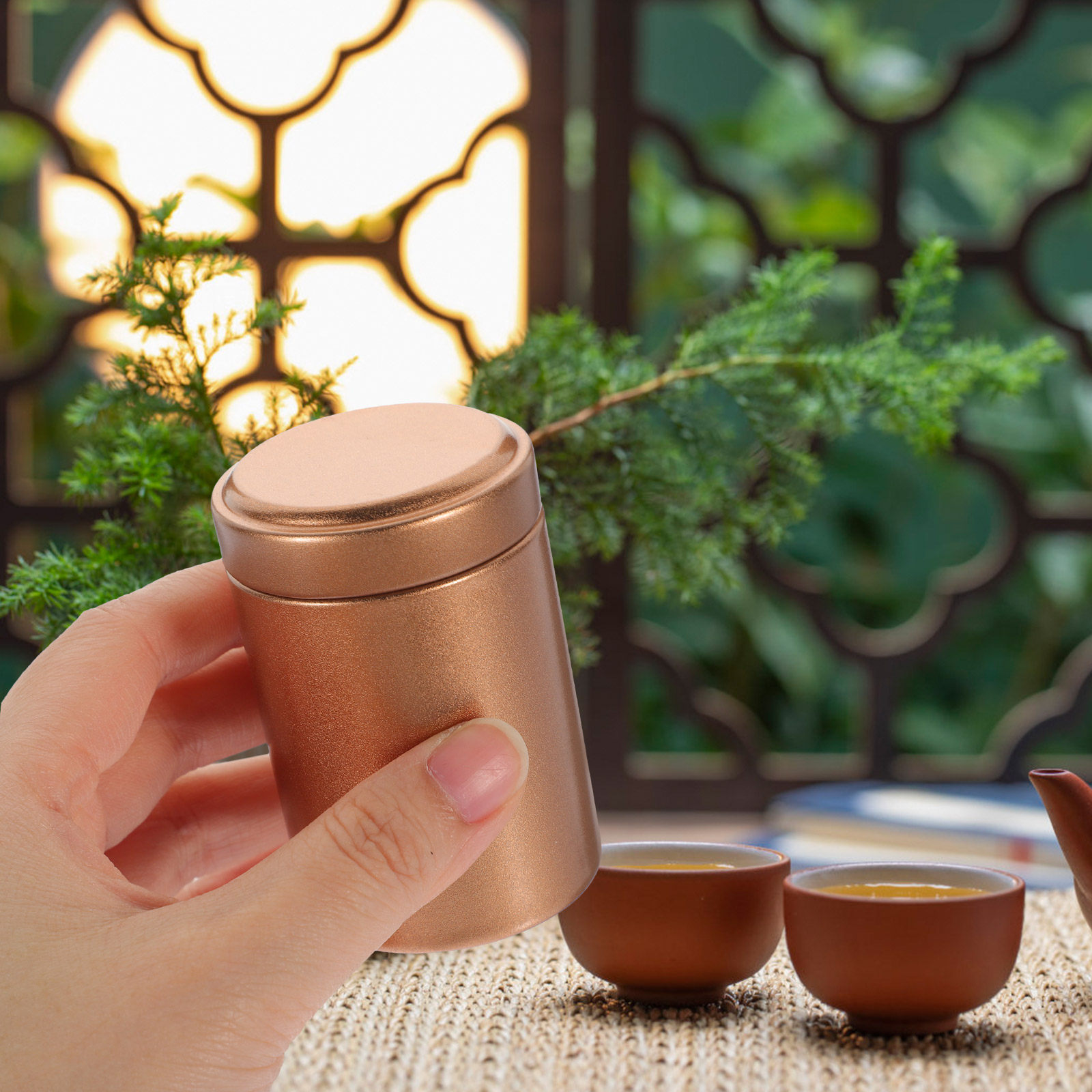 金属製の茶葉保存容器セット2個入り。小型で持ち運びやすく、密 - Coffee Tea Canister Set のレビューと価格