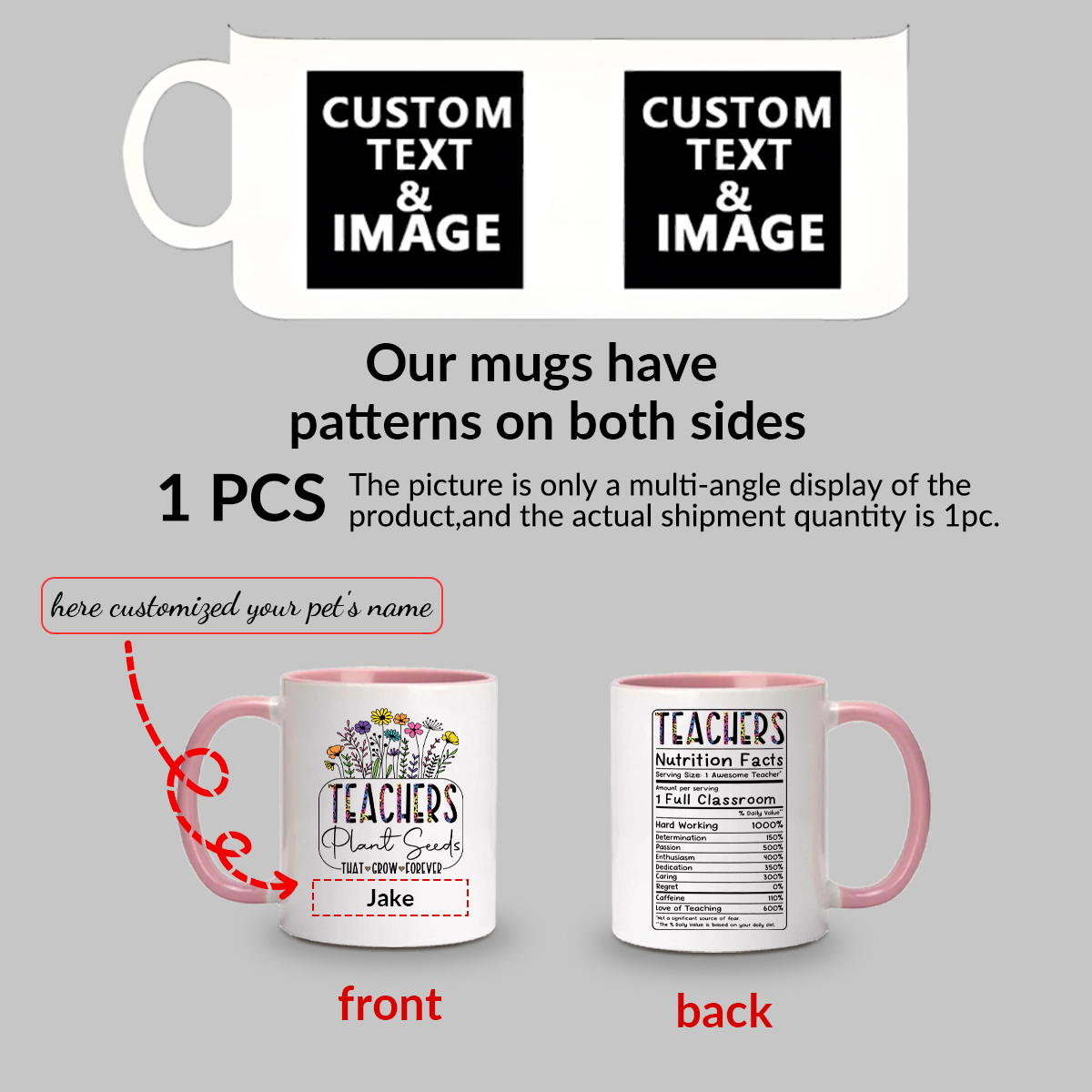 教師用のカスタマイズ可能な名前のウォーターカップ,3色のパー - Coffee Tea Name のレビューと価格