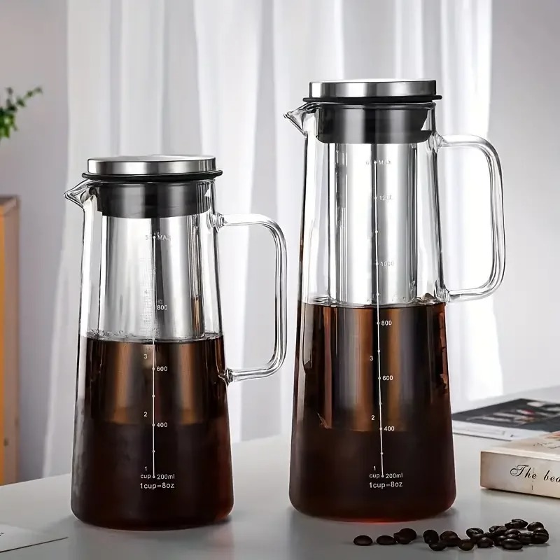 ガラス製コールドブリューコーヒーメーカーポット、取り外し可能 - Cold Brew Jar のレビューと価格